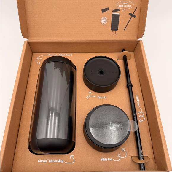 Fellow 16 oz Carter Bundle (3 in 1) Travel Mug - Mate Black - Picture 8 of 10